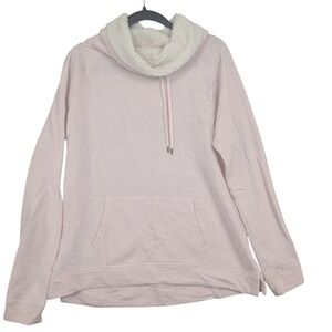 Tek Gear Pink Cozy Sherpa Lined Cowl Neck Sweatshirt Women Size Large